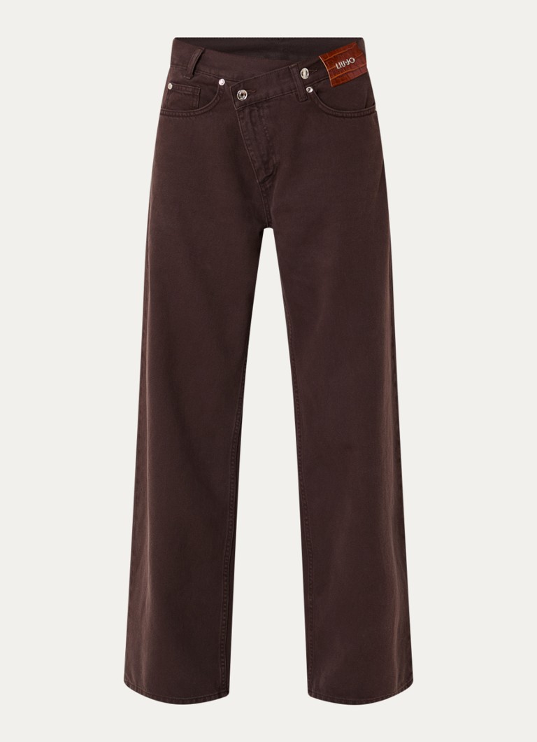Liu Jo Dames Low waist straight fit jeans met gekleurde wassing in de kleur Donkerbruin