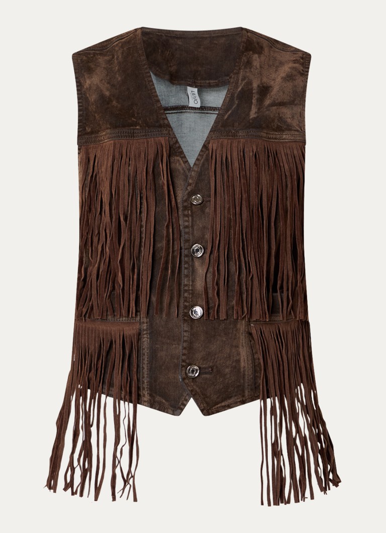 Liu Jo Dames Gilet van suède in de kleur Donkerbruin