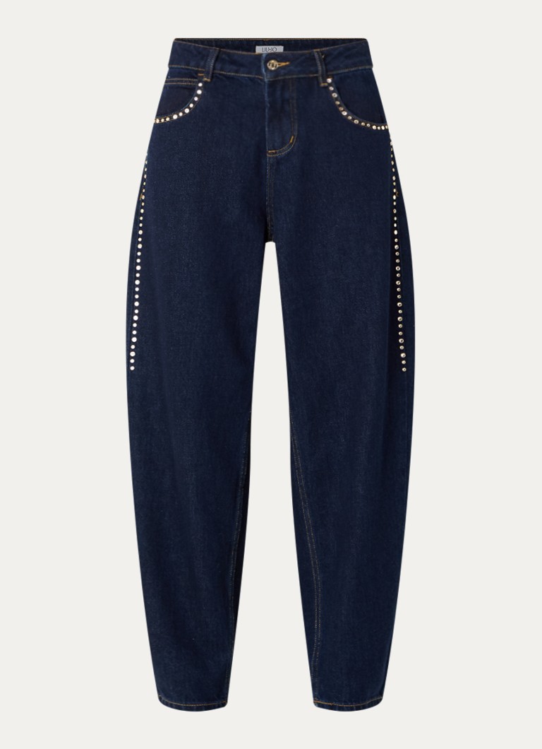 Liu Jo Dames High waist balloon fit jeans met donkere wassing in de kleur Indigo