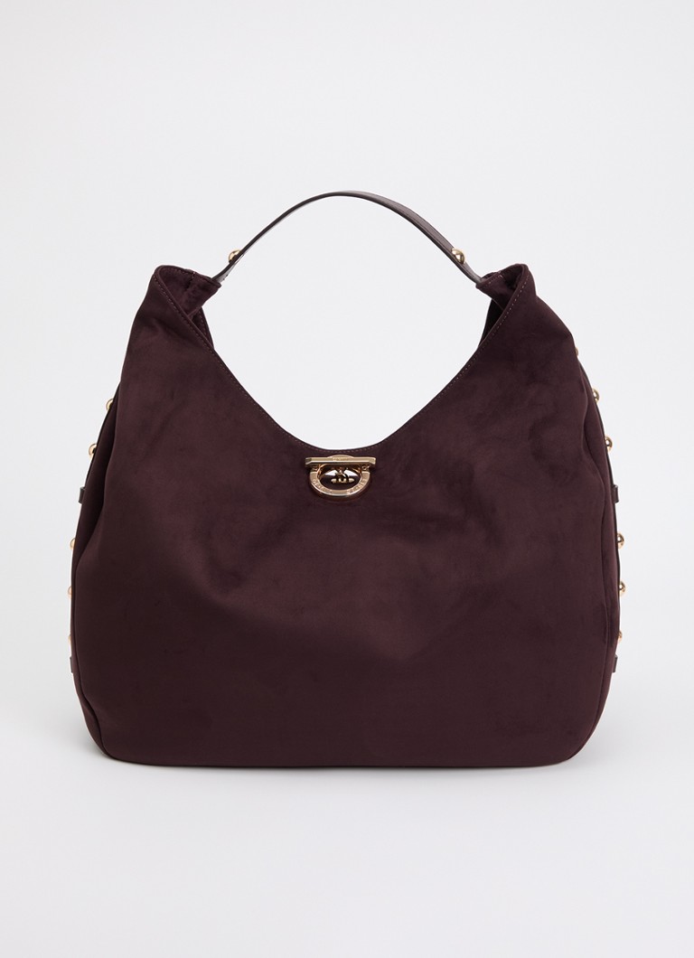 Liu Jo Dames Schoudertas met studs in de kleur Aubergine