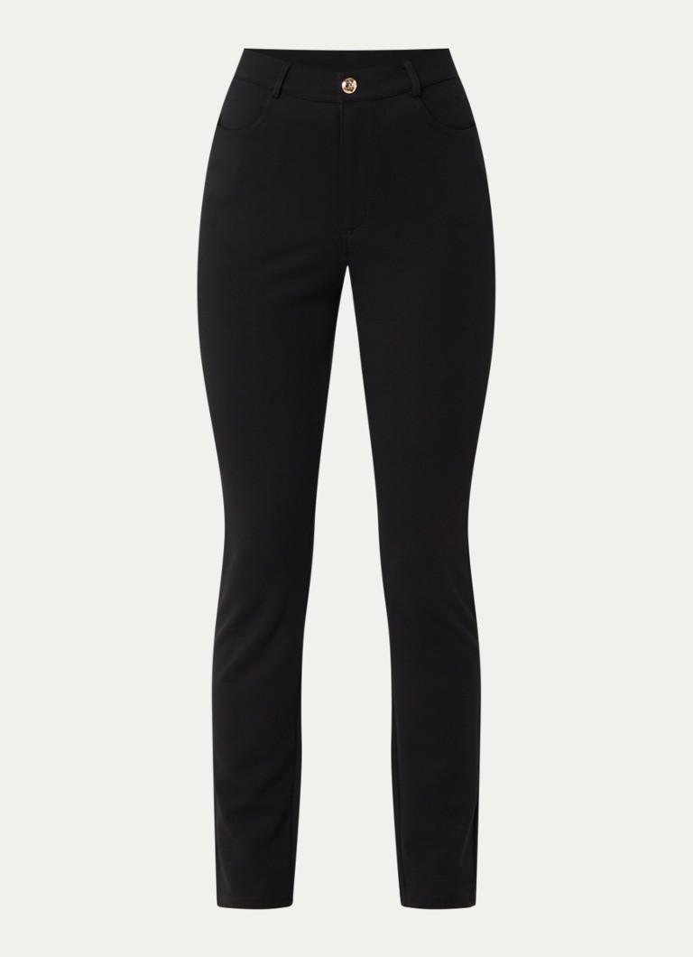 Liu Jo Dames Mid waist slim fit broek van jersey met steekzakken in de kleur Zwart