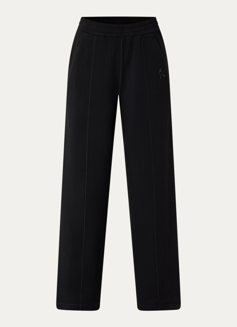 Liu Jo Dames Low waist loose fit loungebroek met strass in de kleur Zwart