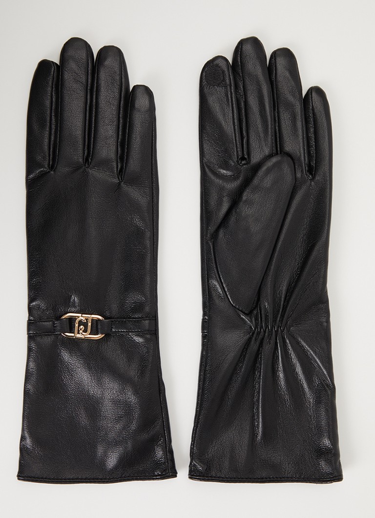 Liu Jo Dames Handschoenen van imitatieleer in de kleur Zwart