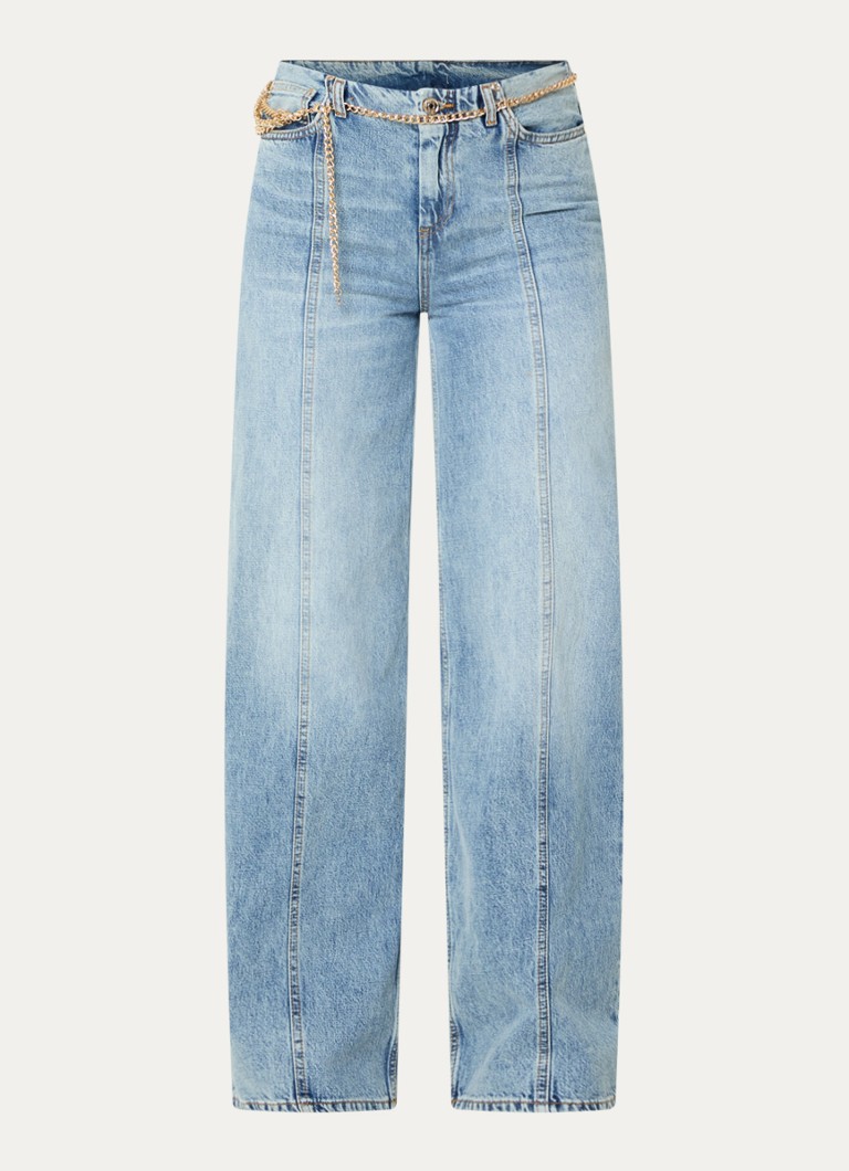 Liu Jo Dames High waist loose fit jeans met lichte wassing in de kleur Indigo