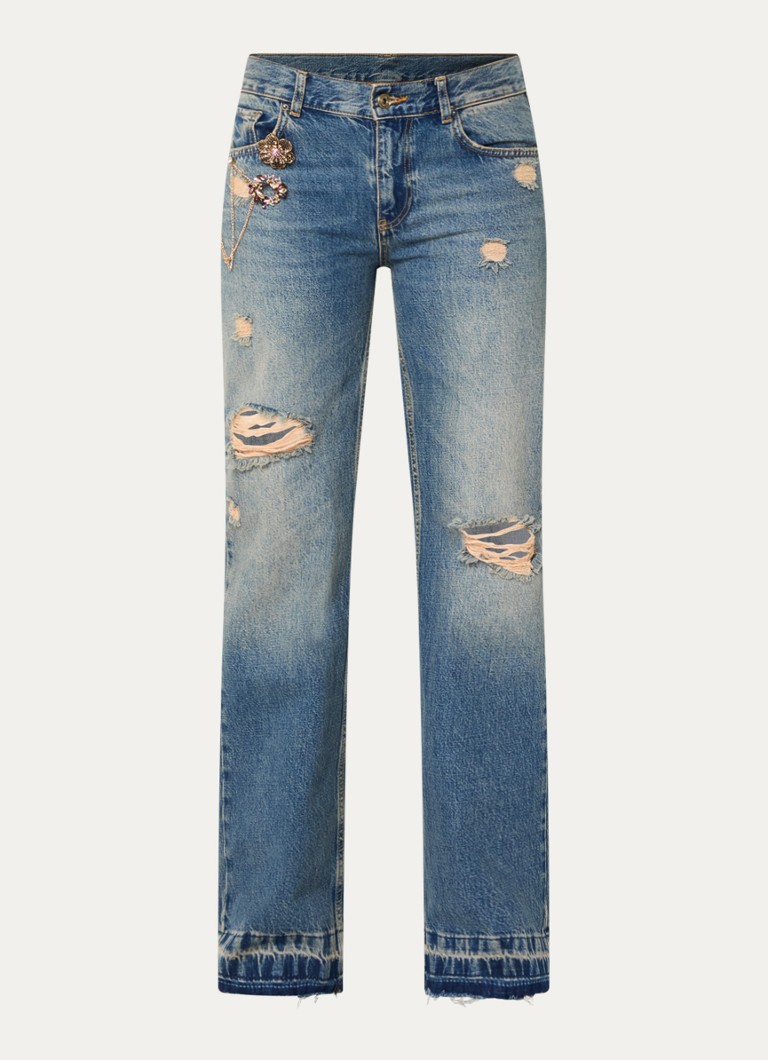 Liu Jo Dames High waist loose fit jeans met medium wassing in de kleur Indigo