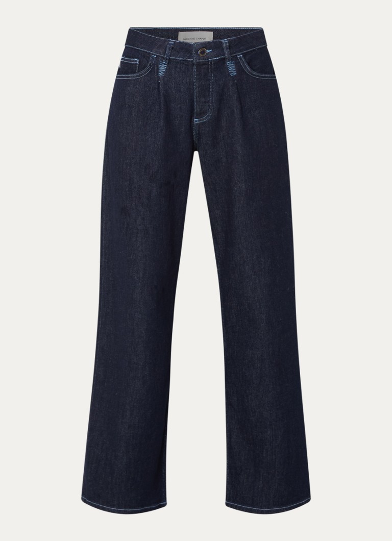 Fabienne Chapot Dames Lucy high waist loose fit jeans met donkere wassing in de kleur Donkerblauw