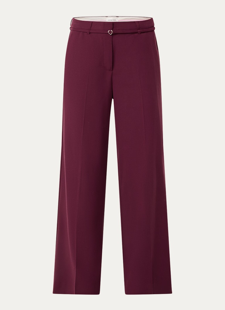 Fabienne Chapot Dames Nelsan high waist wide fit pantalon in de kleur Bordeauxrood