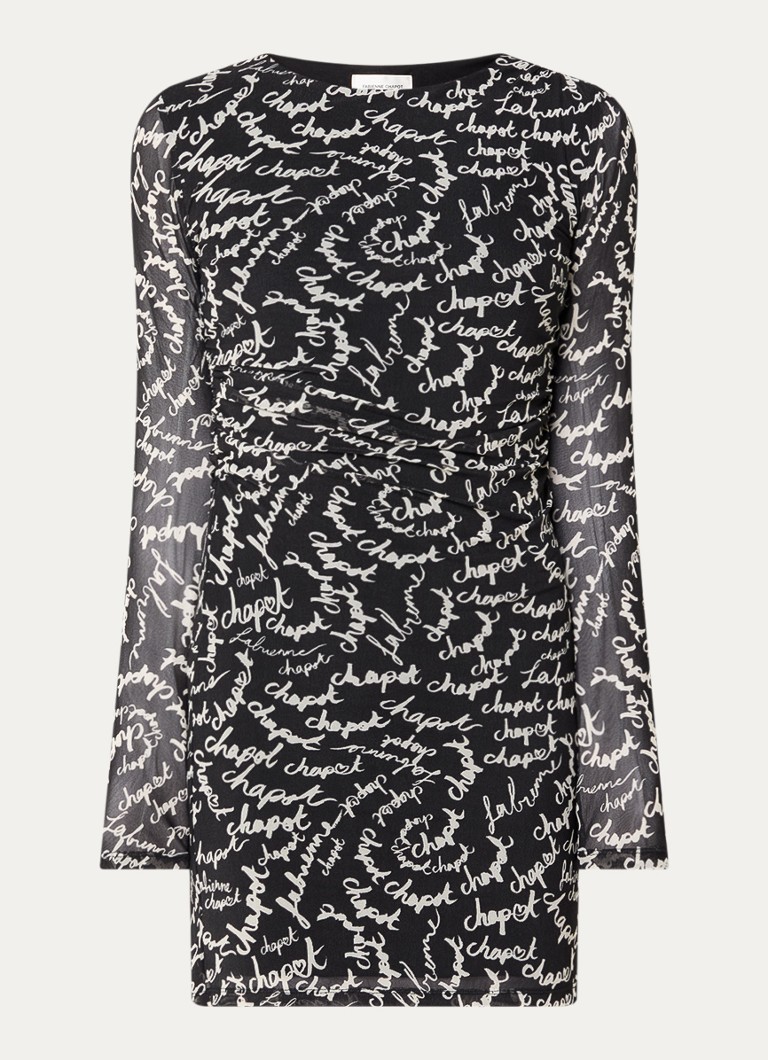 Fabienne Chapot Dames Ashley mini jurk van mesh met logoprint in de kleur Zwart
