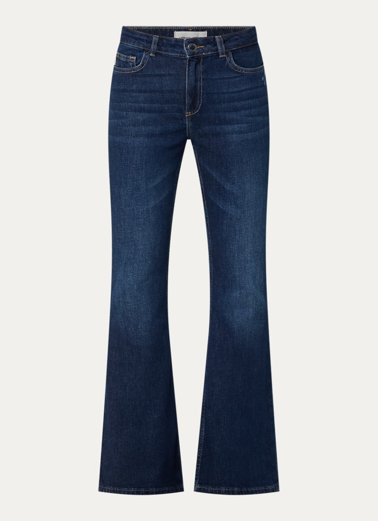 Fabienne Chapot Dames Eva mid waist flared jeans met donkere wassing in de kleur Indigo