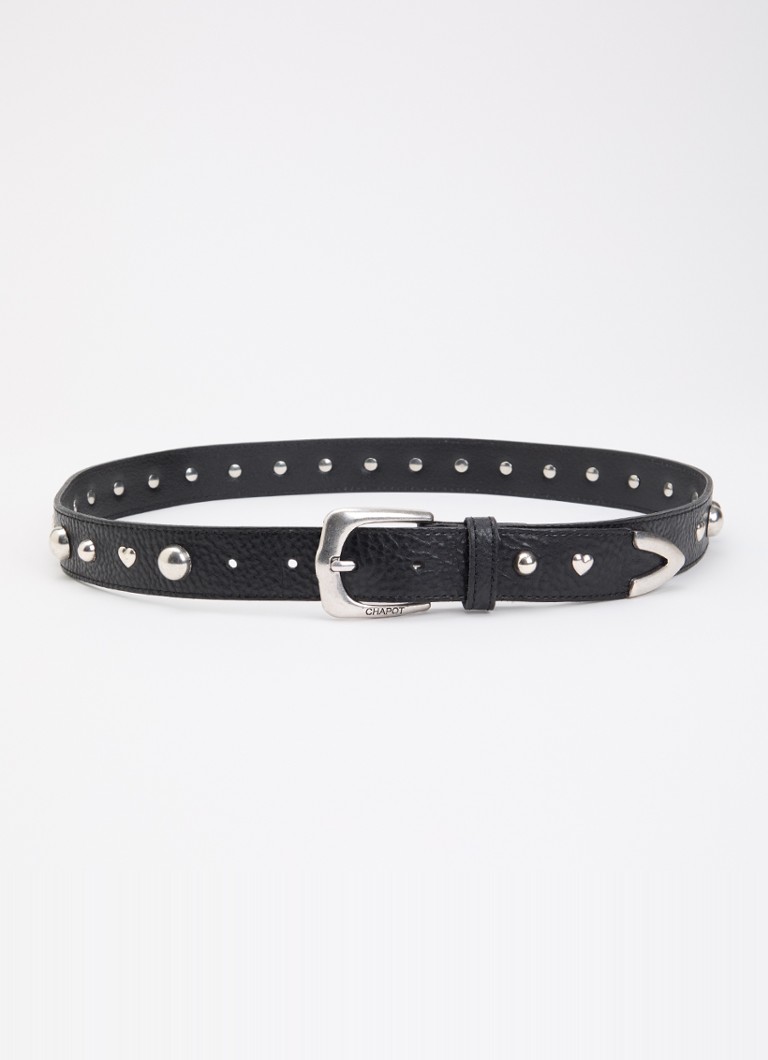 Fabienne Chapot Dames Play Of Studs riem van leer met studs in de kleur Zwart
