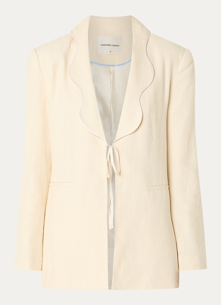 Fabienne Chapot Dames Millor blazer in linnenblend in de kleur Creme