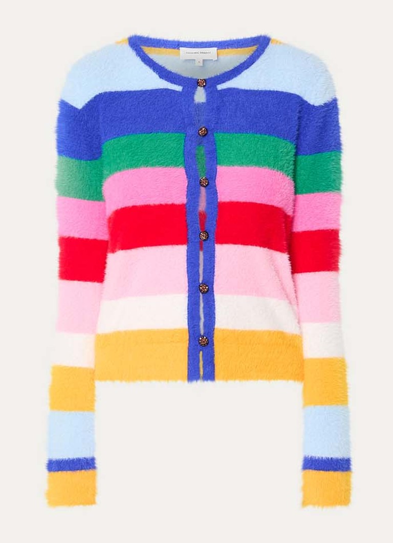 Fabienne Chapot Dames Henry grofgebreid vest met streepprint in de kleur Kobaltblauw