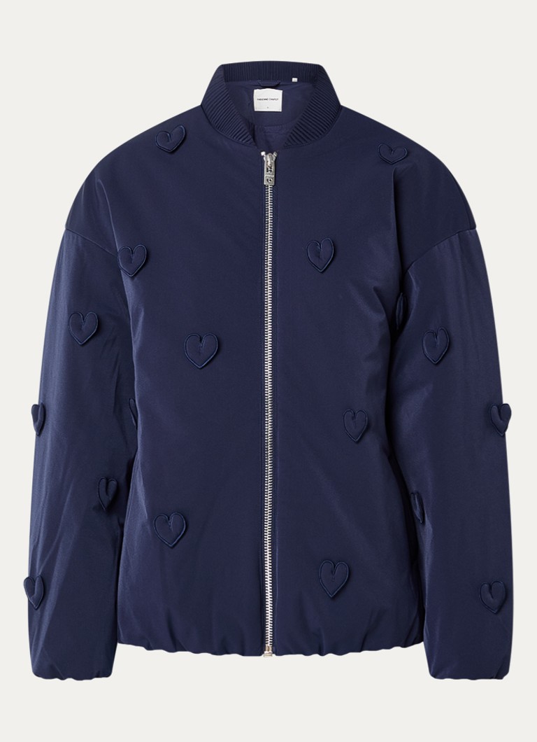 Fabienne Chapot Dames Hearty gewatteerd bomberjack met steekzakken in de kleur Donkerblauw