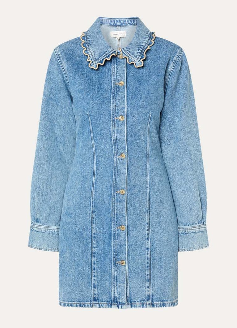 Fabienne Chapot Dames Ina mini blousejurk van denim in de kleur Indigo