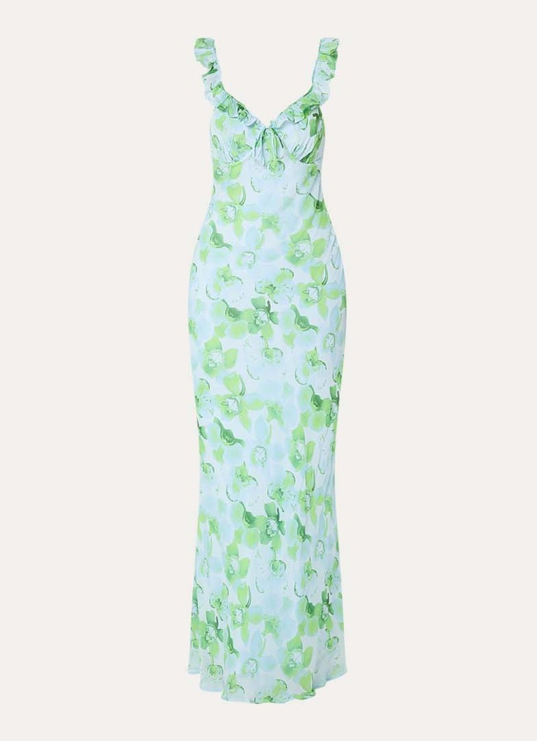 Fabienne Chapot Dames Josine maxi jurk met bloemenprint in de kleur Groen