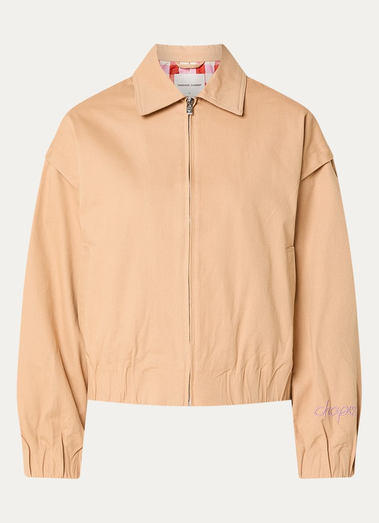 Fabienne Chapot Dames Jay jack met steekzakken en logoborduring in de kleur Camel