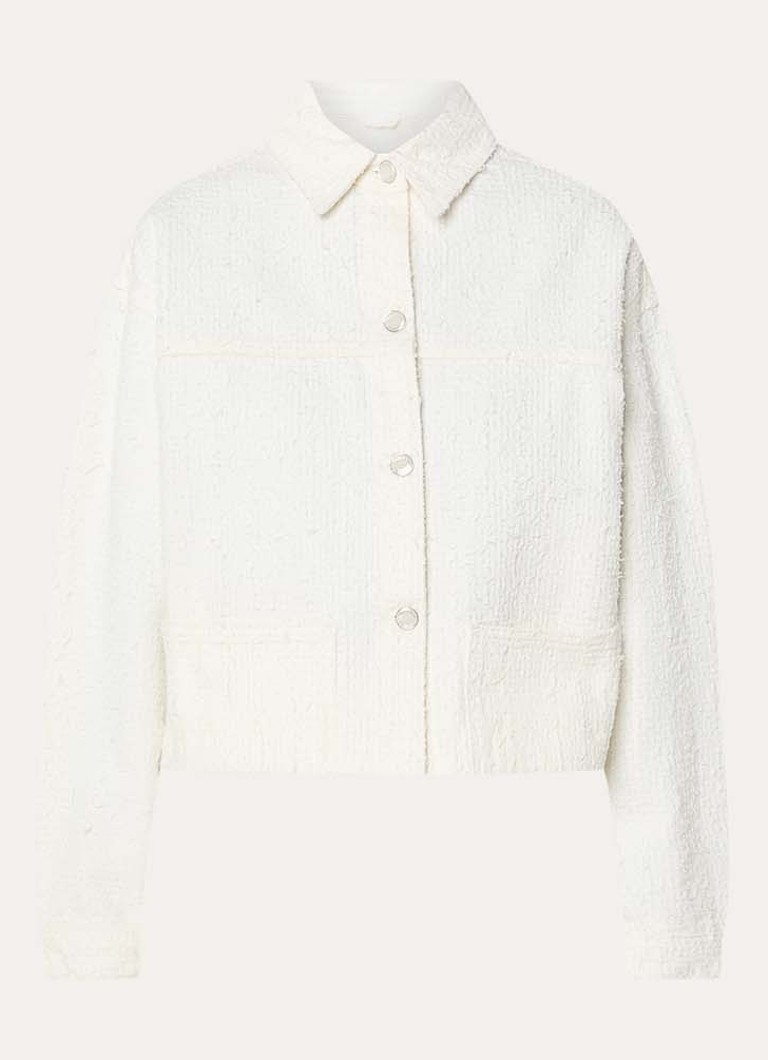 Fabienne Chapot Dames Gemma jack met structuur en steekzakken in de kleur Creme