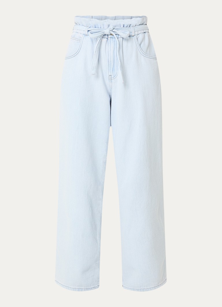 Fabienne Chapot Dames High waist wide leg jeans met lichte wassing in de kleur Lichtblauw