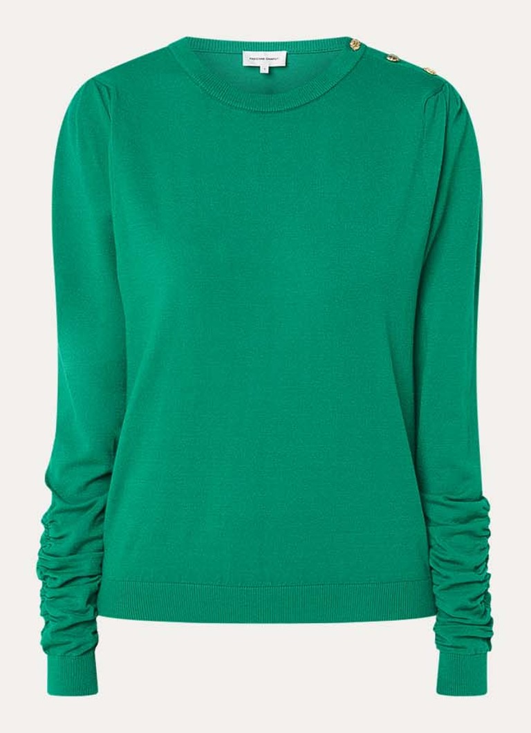 Fabienne Chapot Dames Molly fijngebreide pullover met ronde hals in de kleur Groen