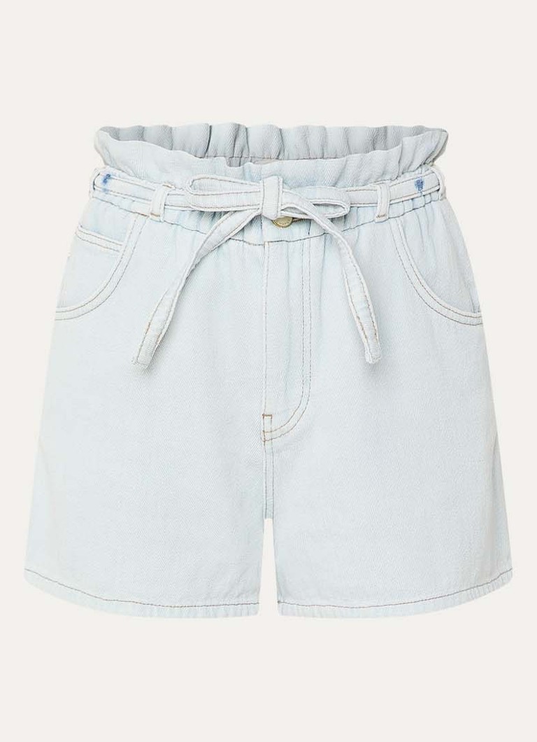 Fabienne Chapot Dames Biggy high waist straight fit korte broek van denim in de kleur Indigo