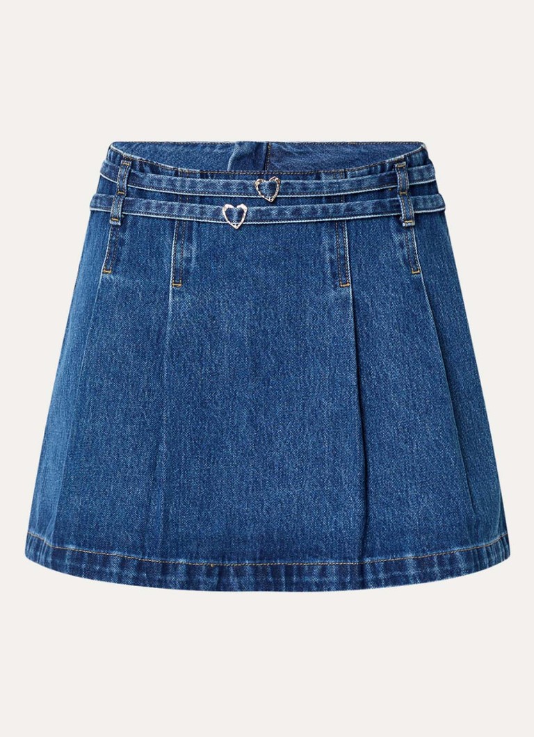 Fabienne Chapot Dames Tessie mini spijkerrok met plooien in de kleur Indigo
