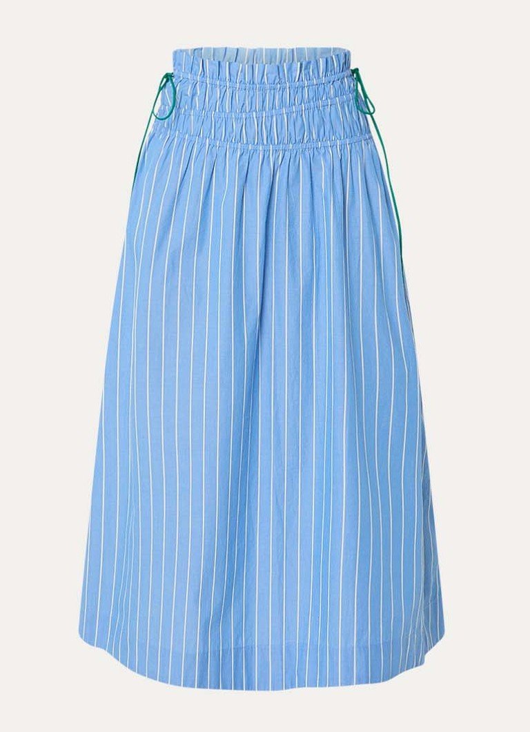 Fabienne Chapot Dames Yoko midi rok met streepprint en strikdetail in de kleur Lichtblauw