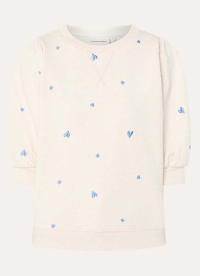 Fabienne Chapot Dames Jana sweater met borduring in de kleur Creme