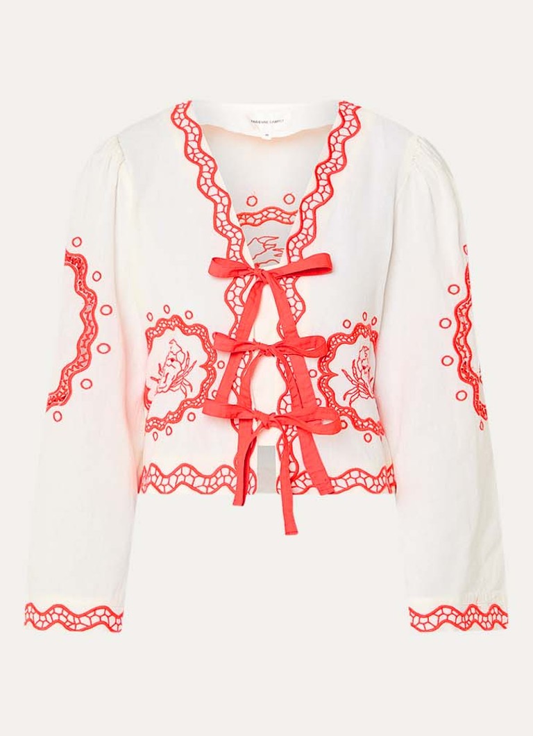 Fabienne Chapot Dames Serviette tuniek met borduring in de kleur Gebroken wit