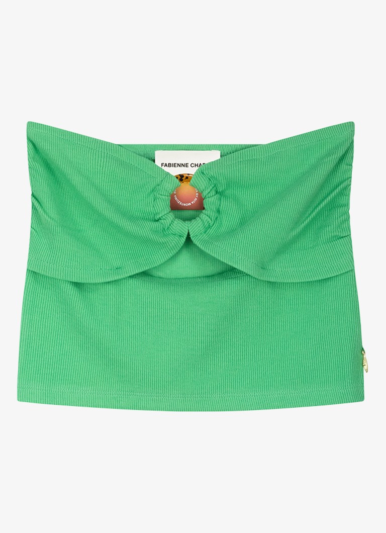 Fabienne Chapot Dames Benita crop top met cut-out detail in de kleur Groen
