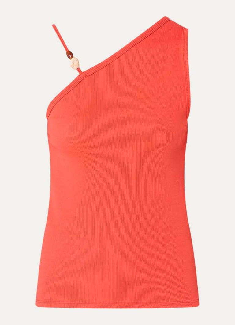 Fabienne Chapot Dames Rhea top met asymmetrische hals in de kleur Rood