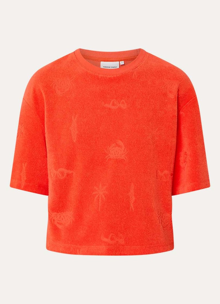 Fabienne Chapot Dames Evy T-shirt van badstof in de kleur Oranje