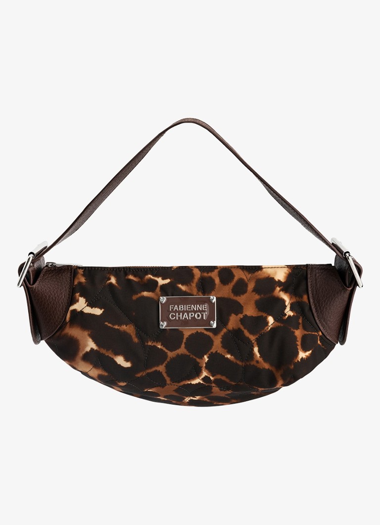 Fabienne Chapot Dames Taffy schoudertas met dierenprint in de kleur Lichtbruin