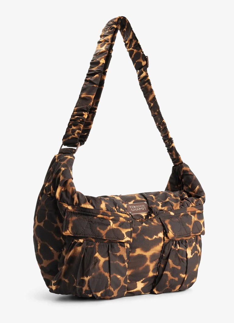 Fabienne Chapot Dames Fabiana schoudertas met dierenprint in de kleur Lichtbruin