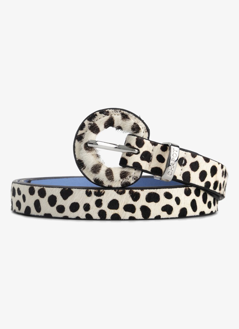 Fabienne Chapot Dames Hairy Small riem van koeienvacht in de kleur Gebroken wit