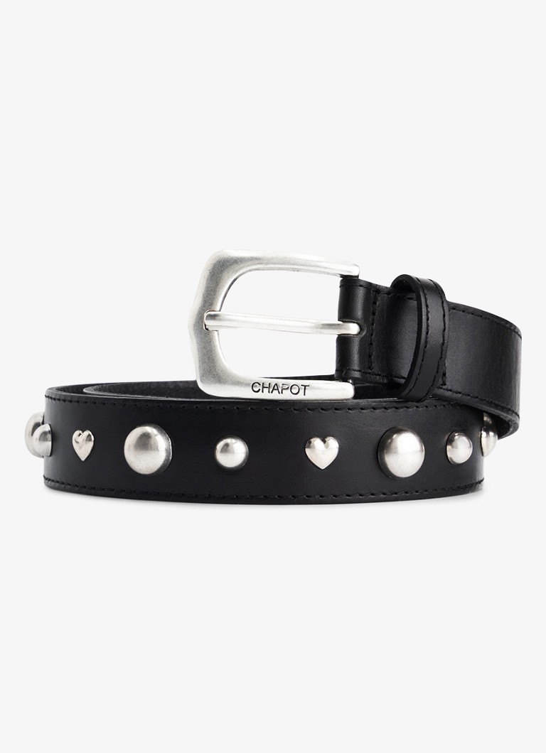 Fabienne Chapot Dames Play Of Studs riem van leer in de kleur Zwart