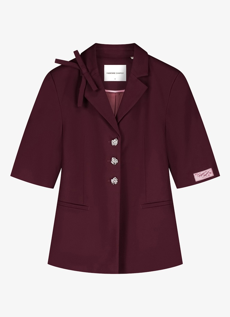 Fabienne Chapot Dames Colombine blazer met strikdetail in de kleur Bordeauxrood