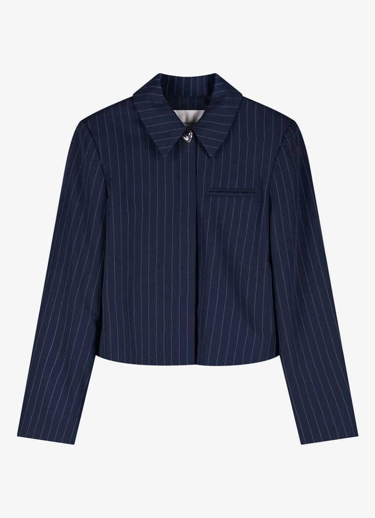 Fabienne Chapot Dames Vito blazer met krijtstreep in de kleur Donkerblauw
