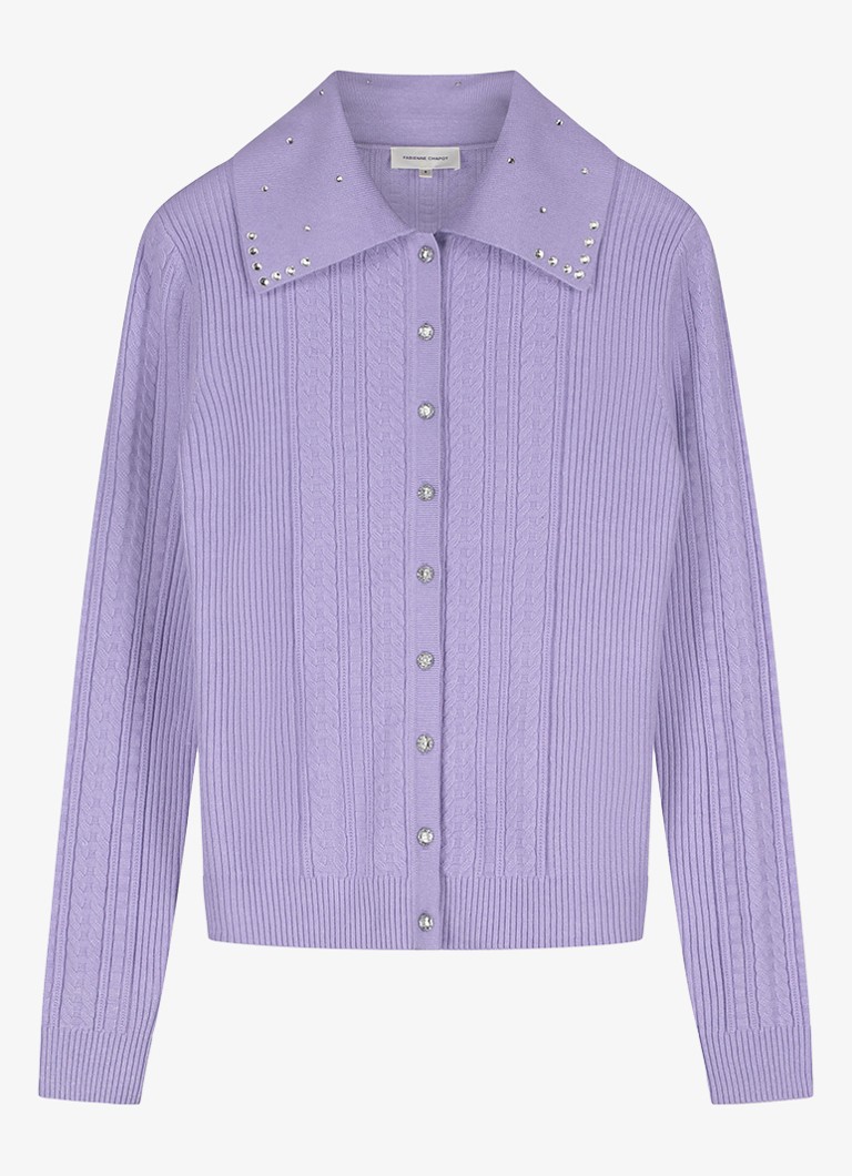 Fabienne Chapot Dames Nova kabelgebreid vest in de kleur Violet