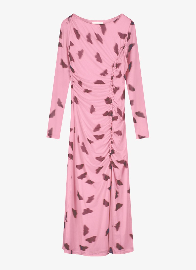 Fabienne Chapot Dames Lilea midi jurk van mesh met print in de kleur Roze