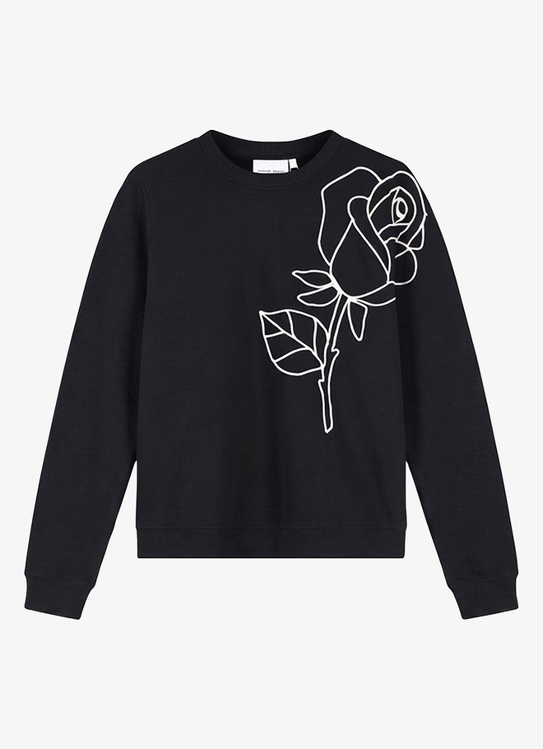 Fabienne Chapot Dames Hazel SS sweater met bloemenprint in de kleur Zwart