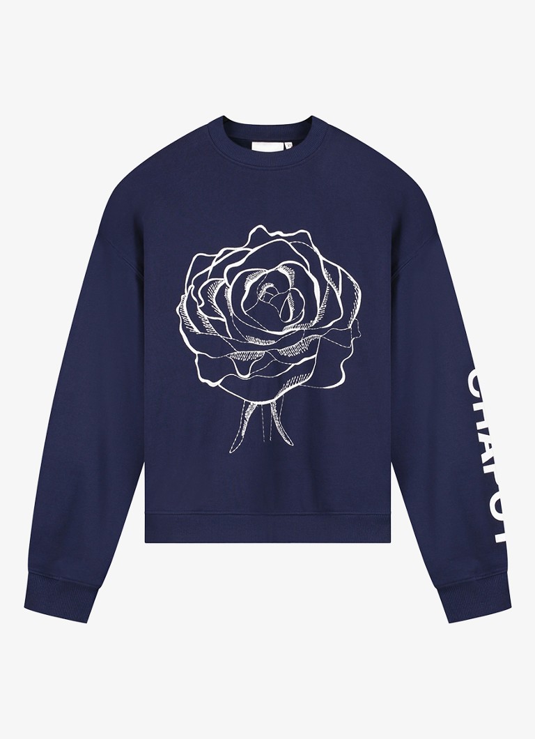 Fabienne Chapot Dames Luna sweater met print in de kleur Donkerblauw