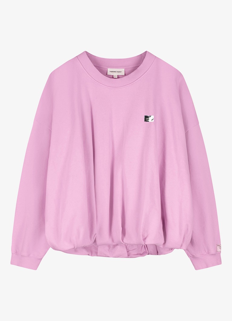 Fabienne Chapot Dames Bubble sweater met plooidetail in de kleur Roze