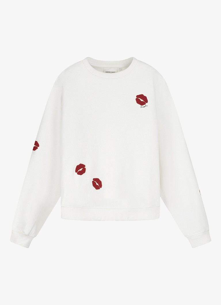 Fabienne Chapot Dames Terry Kiss sweater met borduring in de kleur Gebroken wit