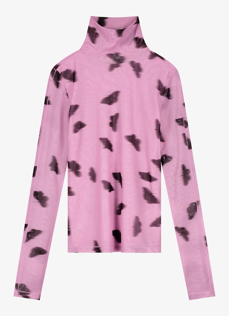 Fabienne Chapot Dames Jadyn top van mesh met print in de kleur Roze