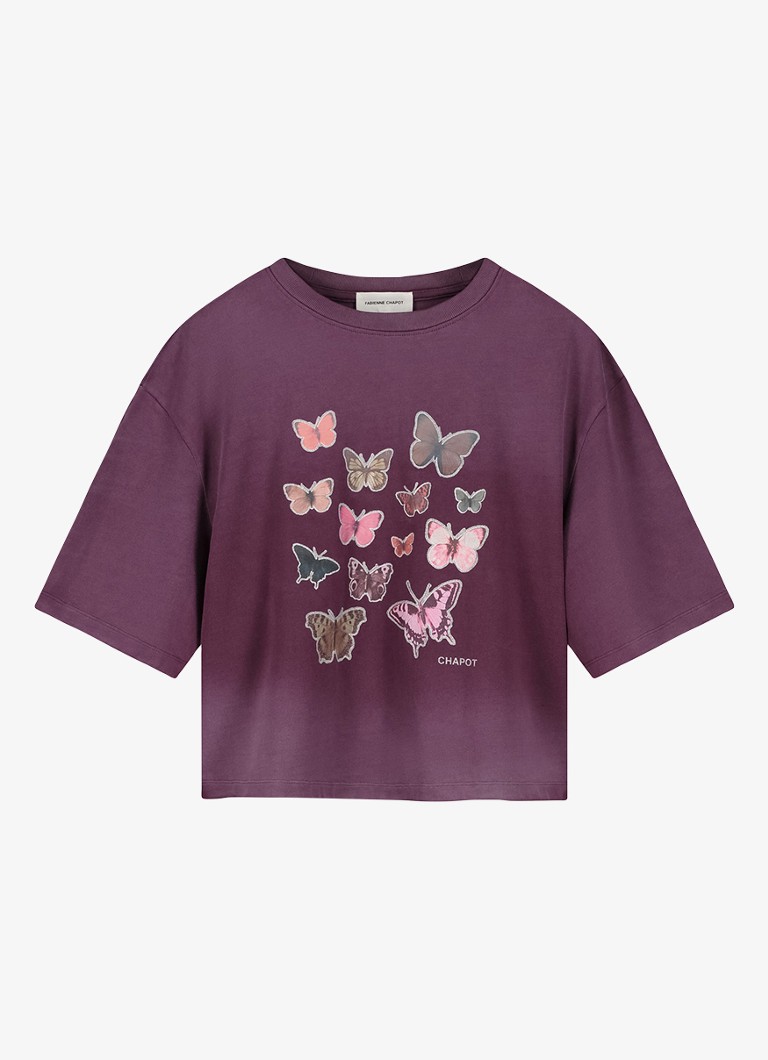 Fabienne Chapot Dames Benja T-shirt met print in de kleur Paars