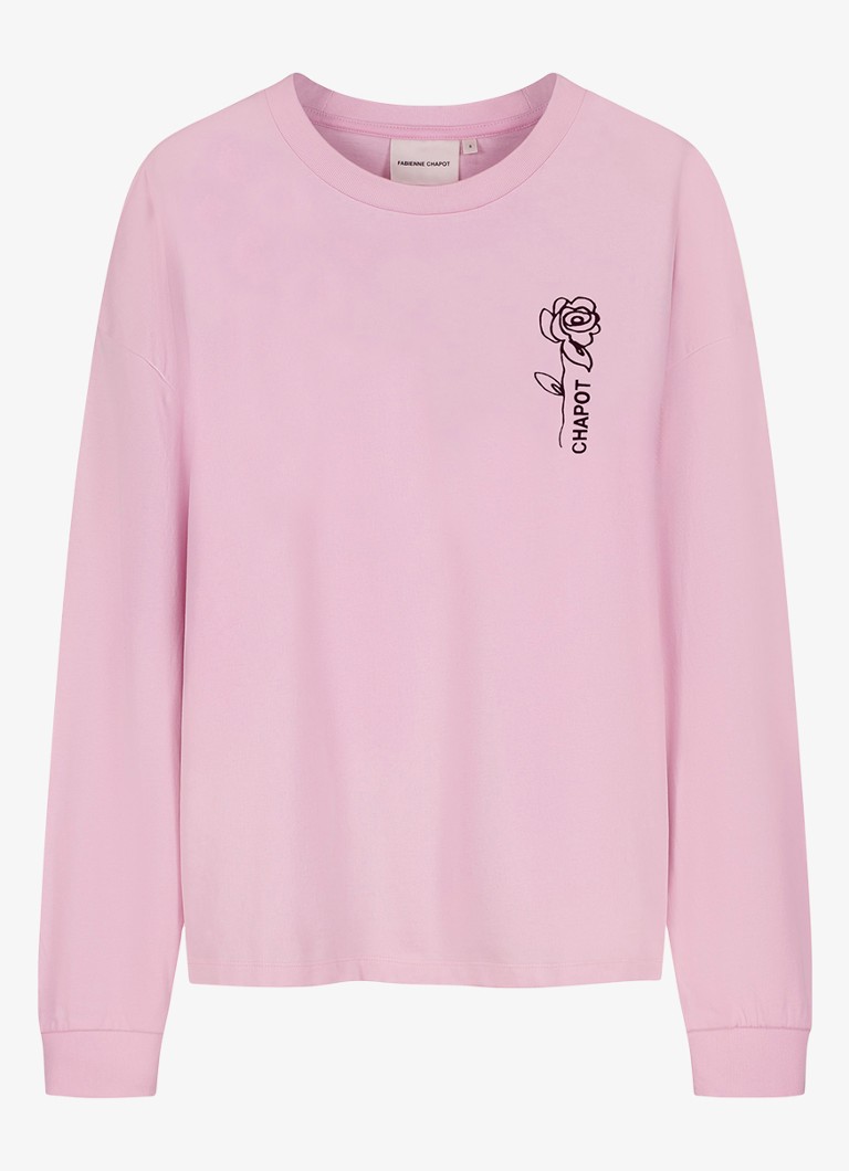 Fabienne Chapot Dames Madeleine longsleeve met logo in de kleur Roze