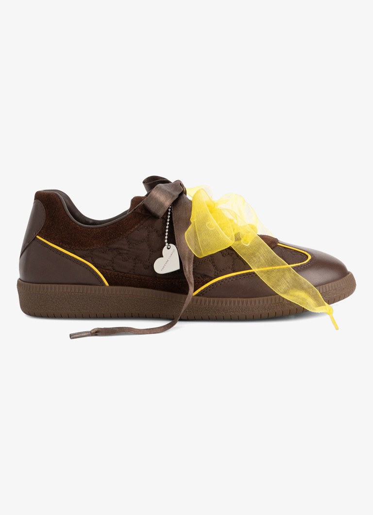 Fabienne Chapot Dames Head Over Heels sneaker van leer in de kleur Chocoladebruin