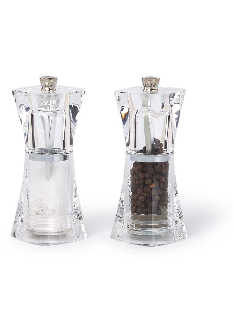 Cole & Mason Crystal peper- en zoutmolen 11 cm 2-delig Transparant - Deal