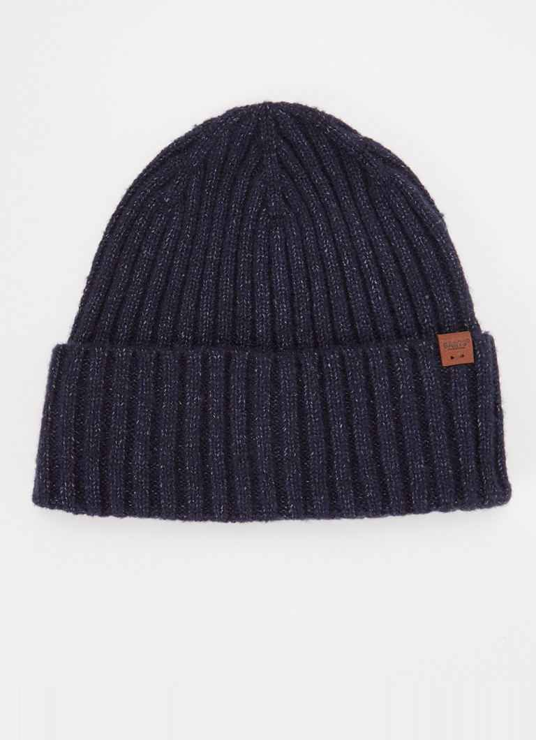 Barts Heren Wyoni ribgebreide muts met logo in de kleur Donkerblauw, maat: OS