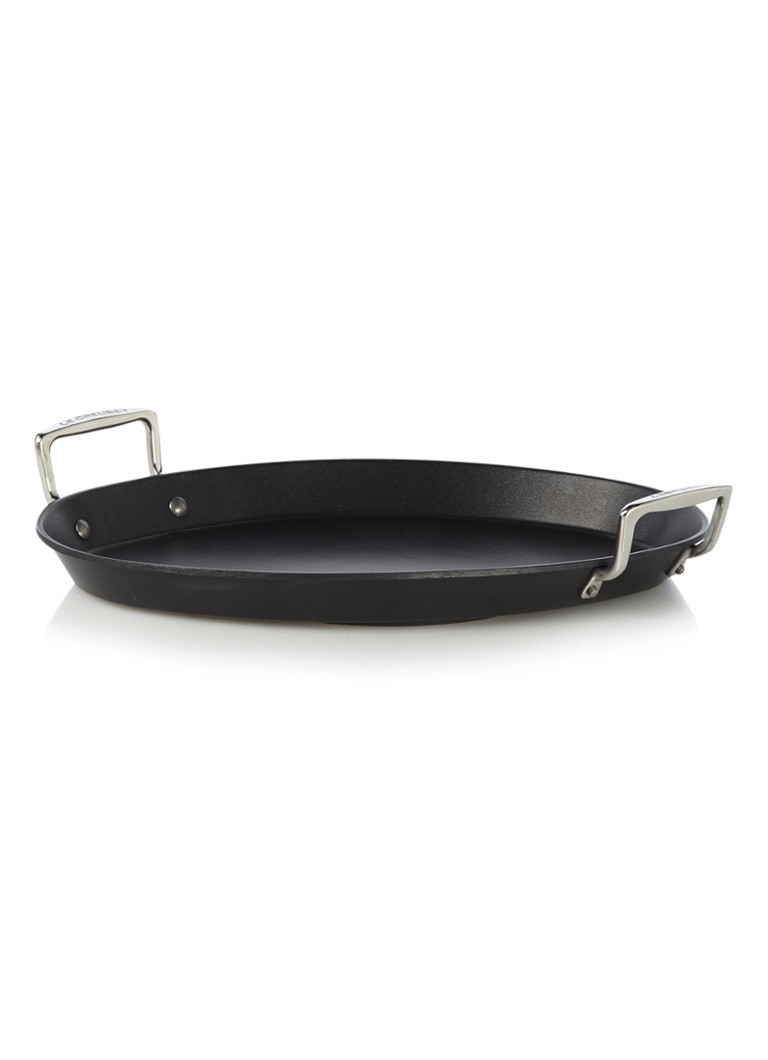 Le Creuset Les Forgées ovale vispan 39 x 25 cm Zwart - Deal